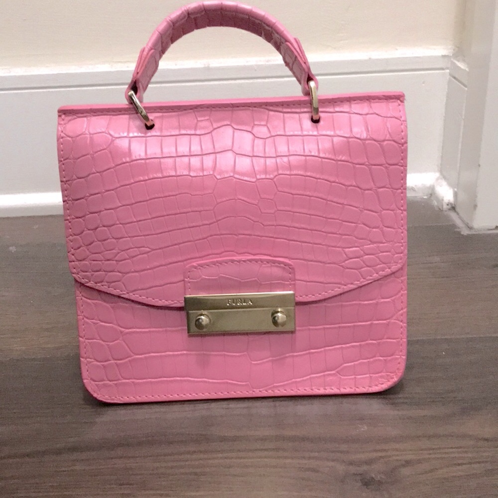 New furla Sakura pink satchel bag hand bag crossbody